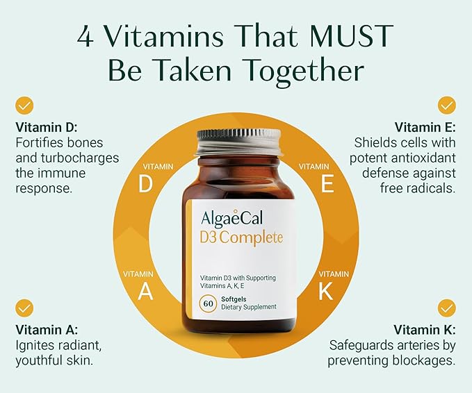 ALGAECAL Vitamin D3 & Collagen Bundle – Hydrolyzed Collagen Complete with Clinically-Supported Verisol, Fortibone & Fortigel, Plus Vitamin D3 K2 Complete for Enhanced Immune Support
