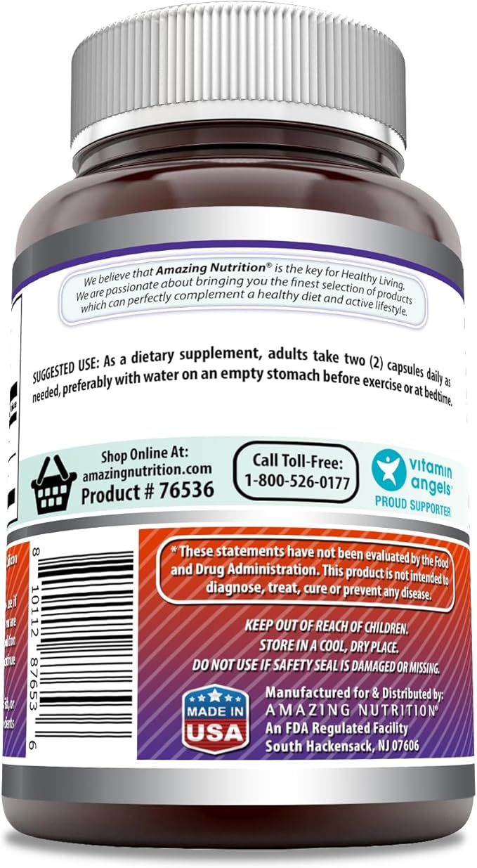 Amazing Formulas L-Arginine/L-Ornithine 1500 Mg Per Serving, Capsules | Non-GMO | Gluten Free | Amino Acid Supplement (250 Count)