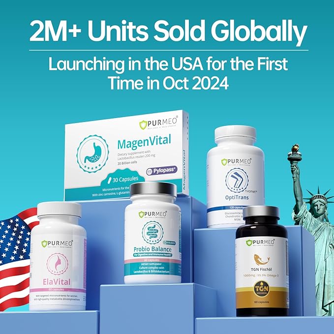 5 in 1 High Potency H. Pylori Treatment Probiotics - Gastritis Support - 1 Per Day - Pylopass Lactobacillus Reuteri DSM17648 - No Refrigeration Needed - Made in Germany