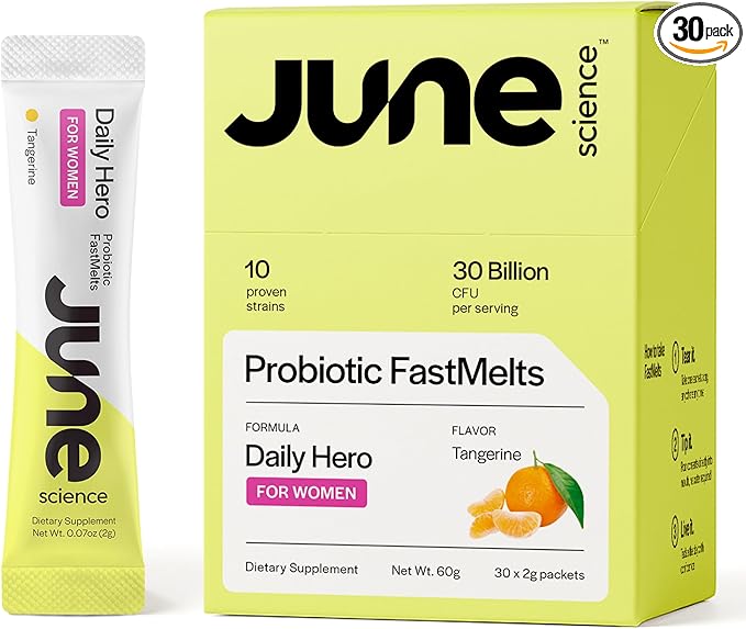 Daily Hero for Women | Fast Melt Pre + Probiotic for Women - Tangerine Flavor, 30 Powder Sachets