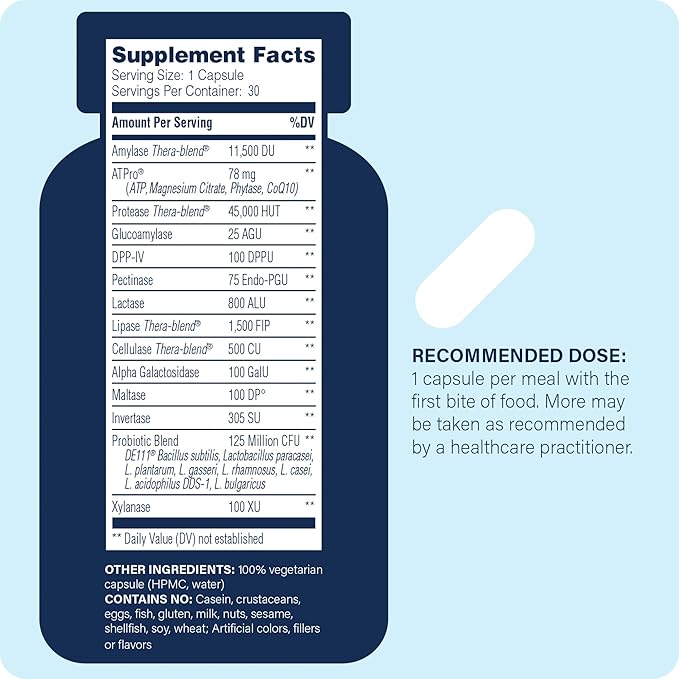 Complete Digestion - Digestive enzymes for women and for men with probiotics - 3-in1 Gut Health Support for Digestion - Digestive health – Enzimas digestivas y probioticos - 30 Capsules