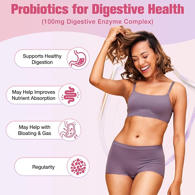 Probiotics for Women, 100 Billion CFU Womens Probiotic with Prebiotics, Digestive Enzymes, D-Mannose & Cranberry Extract for Immune Support, Vaginal & Urinary Health, Digestive Balance - 120 Capsules