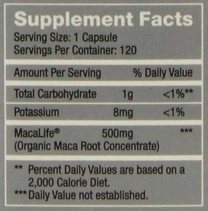Femmenessence MacaLife – Clinically Proven for Perimenopause, Women’s Natural Hormone Balance Supplements, Relief of Hot Flashes, Mood Swings, Dryness, 120 Organic Maca Root Capsules, 60-Day Supply