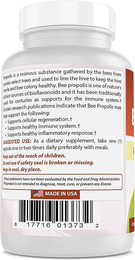 Best Naturals Bee Propolis 500 mg 120 Capsules (120 Count (Pack of 3))