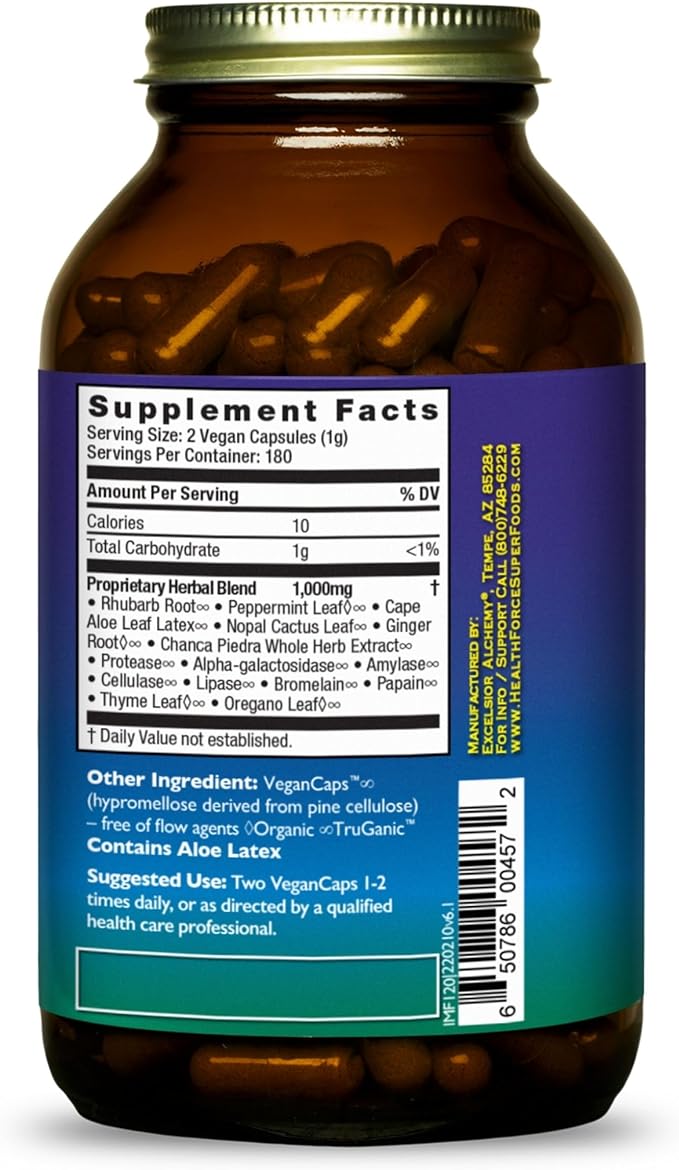 HealthForce SuperFoods Intestinal Movement Formula - Natural Laxative Supports Bowel Regularity - All-Natural Digestion Supplement to Support Constipation - Gluten-Free & Vegan - 360 Caps