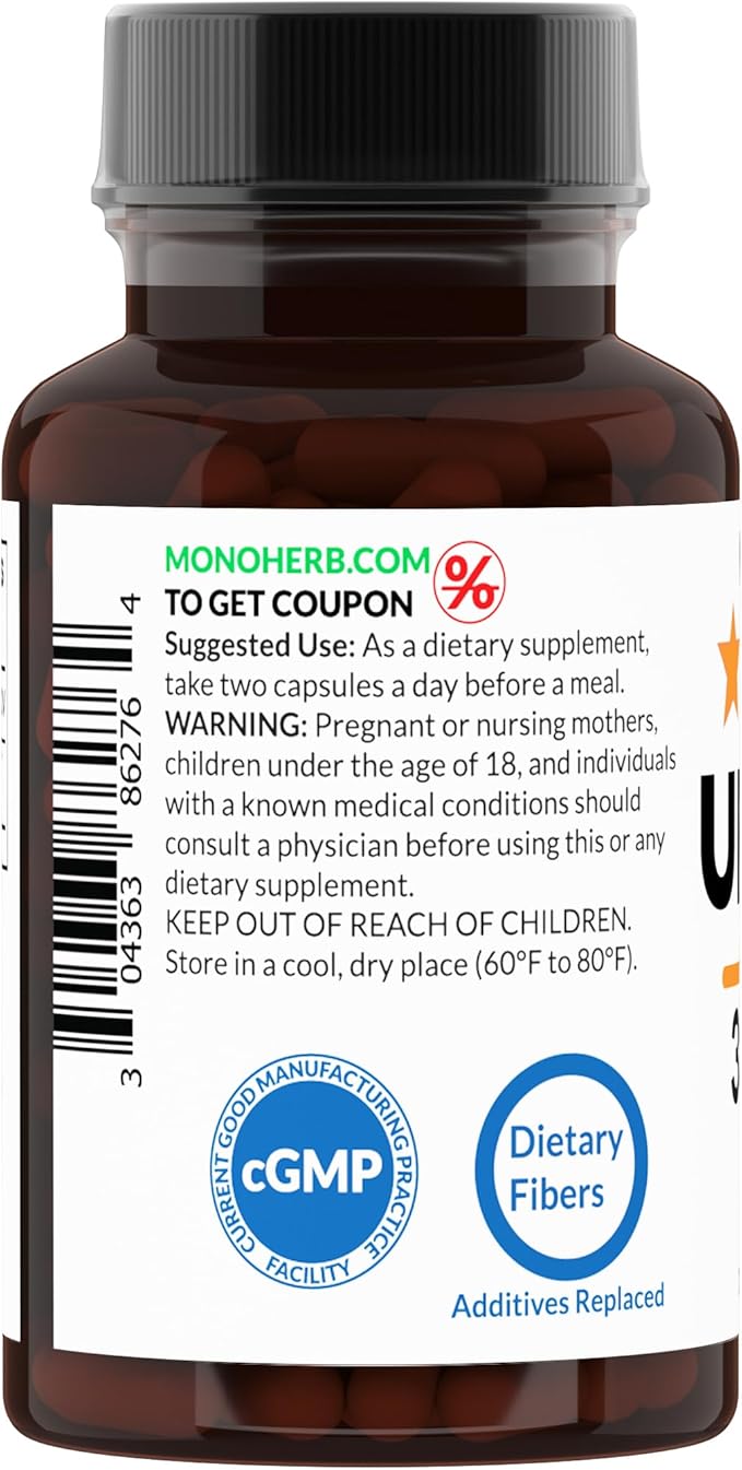 Uridine Monophosphate 300 mg - 60 Veg Capsules | 150 mg per Capsule - Serving Size 2 Capsules: 300 mg - 30 Servings