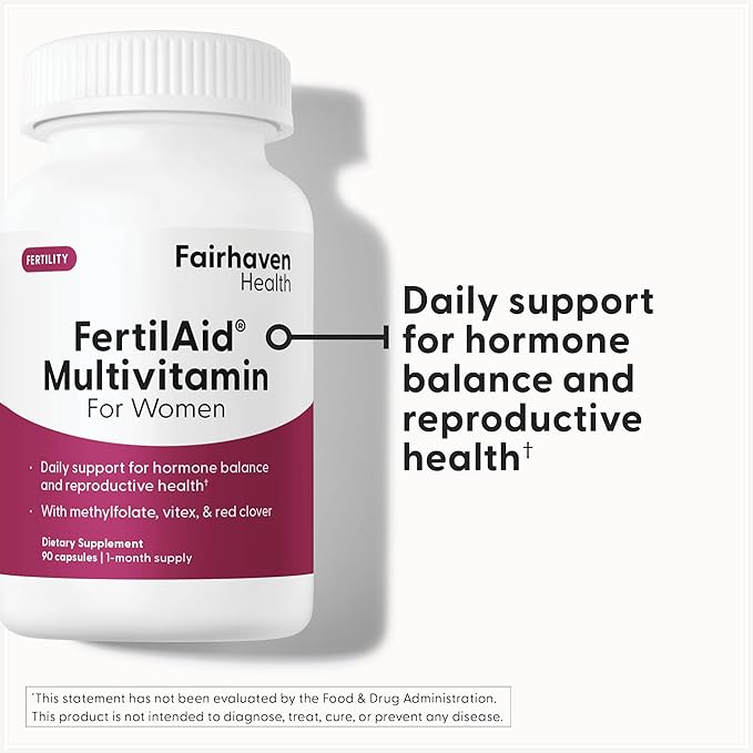 Fairhaven Health FertilAid for Women | Prenatal Vitamin Fertility Supplements for Women | Conception for Her with Vitex and Folate | Support Cycle Regularity and Ovulation* | 180 Vegan Capsules