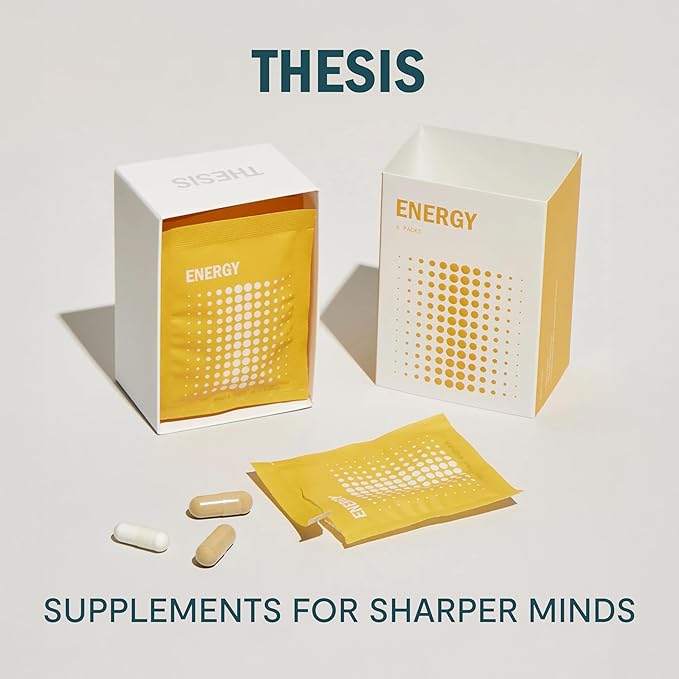 Thesis Energy - Energy Supplements - Promote Daily Energy & Focus with Choline, L Tyrosine, Teacrine & More - Nootropic Brain Support (24 Servings)