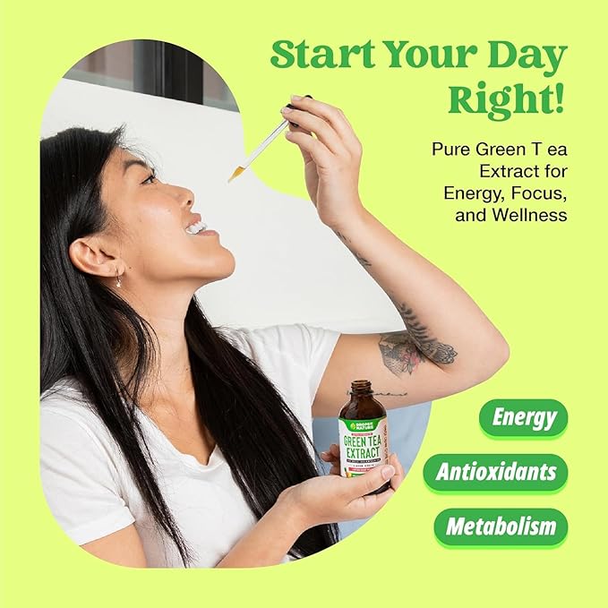 Green Tea 10:1 Extract 50% EGCG - Green Tea Liquid Drops - Vegan, 4X More Powerful Than Pills & Capsules - 2oz Antioxidant & Immune Supplement - Skin, Heart Support, Brain Health & Memory Boost