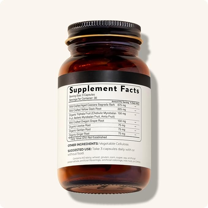 Blisque - Natural Colon Cleanse Supplement for Detox, Constipation Relief, Stool Softener, and Digestive Health | with Aged Cascara Sagrada Bark | 90 Capsules | Vegan and Non-GMO