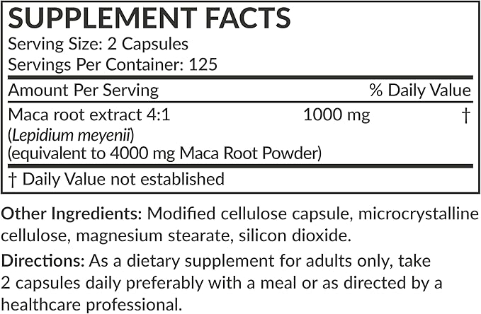 Futurebiotics Maca Root Extra Strength Supports Energy, Stamina & Reproductive Health, Non-GMO, 250 Vegetarian Capsules