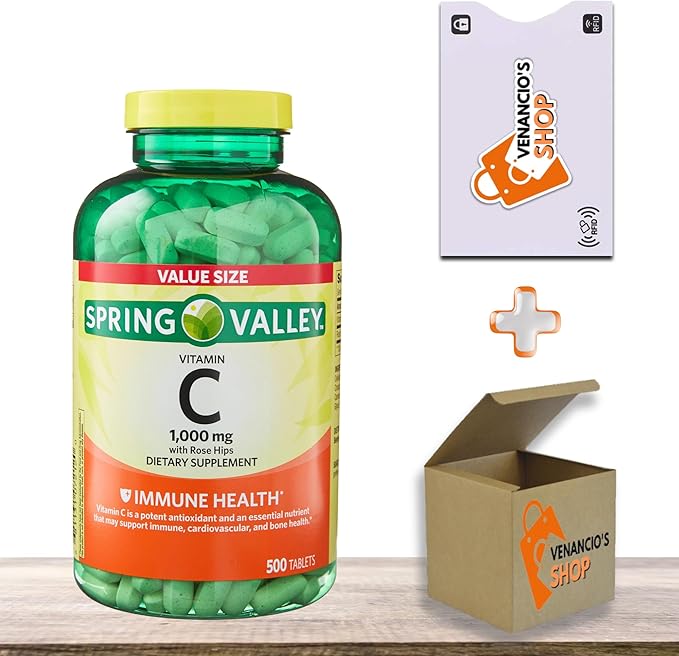 Spring Valley Vitamin C 1000mg with Rose HIPS Tablets Dietary Supplement, 500 Count, Antioxidant Protection* (Pack of 1)
