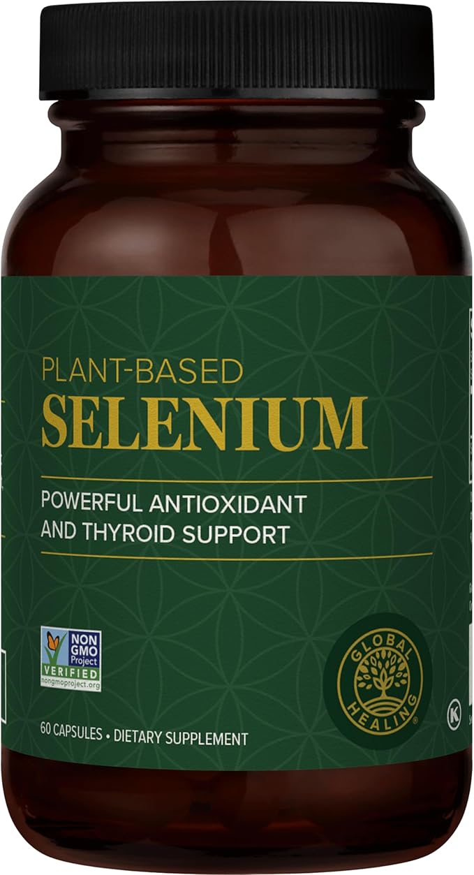 Global Healing Selenium and Biotin Supplement Kit - Antioxidants for Thyroid Support, Skin Support, Stronger Nails and Hair