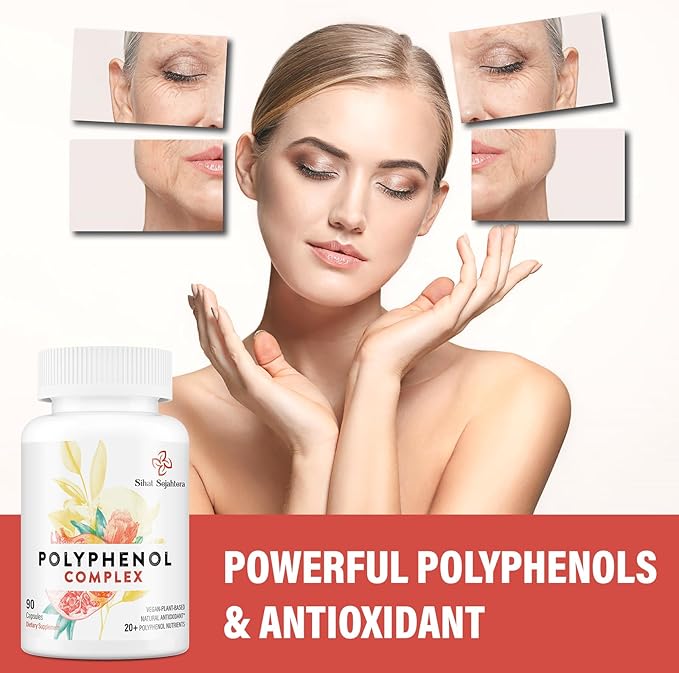 67,500 MG Polyphenols Supplement - Powerful Antioxidants & Polyphenol for Age Defense, Polyphenol Superfood, Quercetin, Resveratrol, Green Tea, Plant-Based & Energy, Immune Support, 360 Capsules