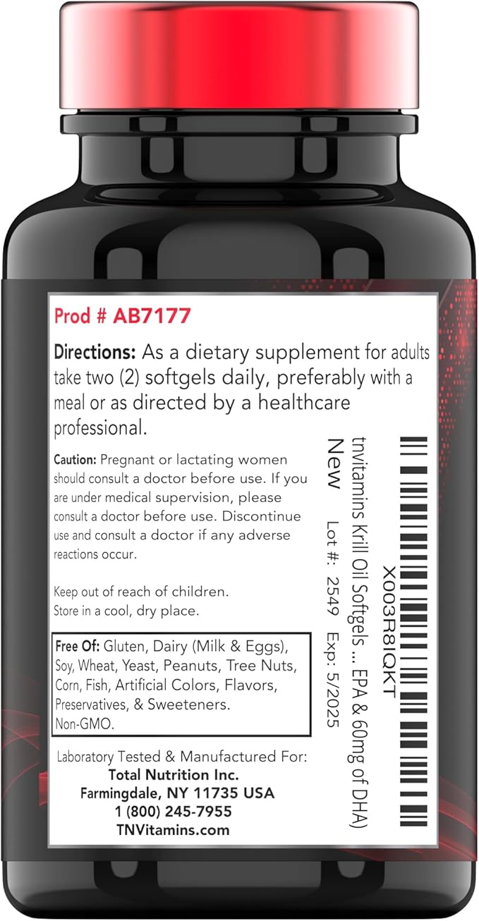 Antarctic Krill Oil 1000mg - 120 Softgels with Astaxanthin | 1000mg Red Krill Oil, 200 mg Phospholipids, 120 mg EPA, 80 mg DHA, 200 mcg Astaxanthin | Potent & Pure Omega-3 Cold Water Antarctic Krill