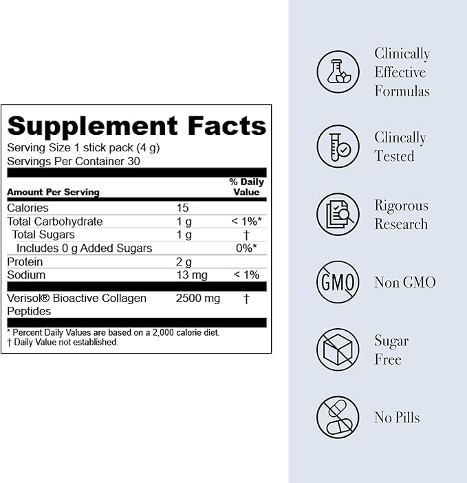 Glotrition Collagen Boost | Skin, Hair, Nails & Joint Support | Reduce Wrinkles and Firm Skin | All-Natural, Non-GMO Collagen for Women & Men 15ct