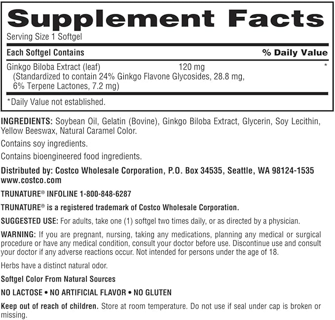 Gingko Biobla 120 mg 340 Softgels Pack of 1