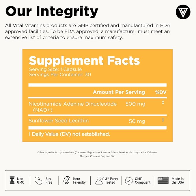 Vital Vitamins Resveratrol Capsules + NAD+ Supplement