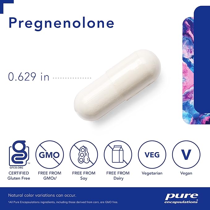 Pure Encapsulations Pregnenolone 10 mg - Support Memory & Hormone Balance* - Hormone Precursor - Gluten Free & Non-GMO - 60 Capsules