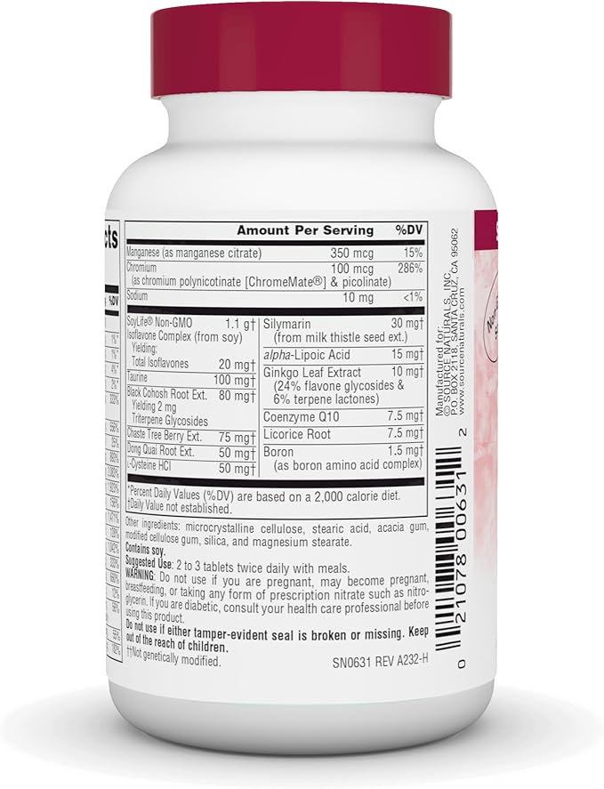 Source Naturals Menopause Multiple, Multi-System Support for Menopause, Non-GMO Soy - 30 Tablets