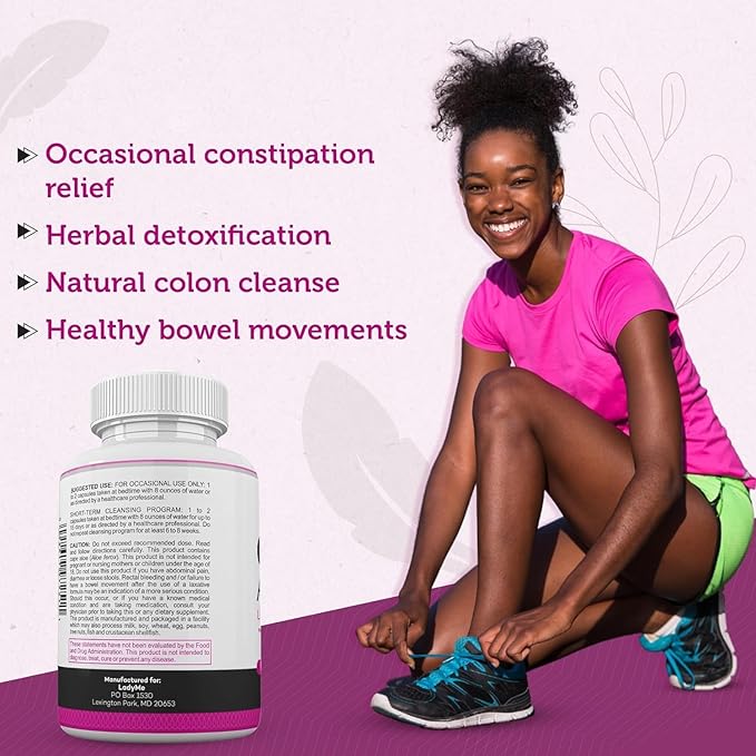 Pure Cape Aloe Herbal Laxative for Constipation Relief - Healthy Bowel Movement - Natural Colon Cleanse & Detox Dietary Supplement - Specially Designed for Women by Ladyme - 90 Capsules