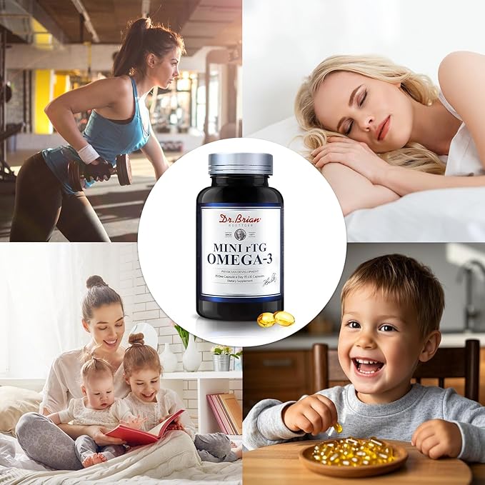 Dr.Brian Omega 3 Fish Oil 580mg per Pill, 3X Absorption rTG EPA DHA Omega 3 Supplement, Easy Swallow Mini Fish Oil Softgels for Heart, Brain, Eyes, Immune Healthy - Lemon Flavored, 130 Count