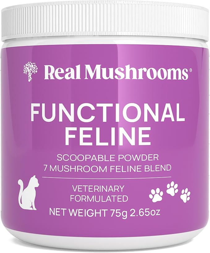 Cat Vitamins Supplement - 2.65 oz Cat Mushroom Functional Feline Supplement - Mushroom Blend Powder - - Mushroom Powder with Antarctic Krill, Ashwagandha & Functional Organic Mushrooms