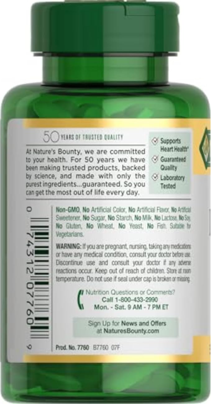 Nature's Bounty L-Arginine 1000mg for Supporting Blood Flow and Vascular Function – Non-GMO, Gluten Free, 50 Tablets (Pack of 2)