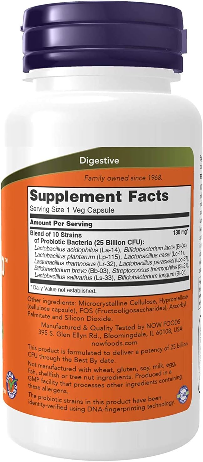NOW Foods Probiotic-10 25 Billion, 100 Count (Pack of 3)