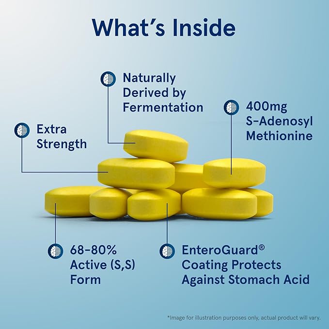 Jarrow Formulas SAMe 400 mg, Supports Joint Health, Liver Function, Brain Metabolism, 30 Tablets, Up To a 30 Day Supply