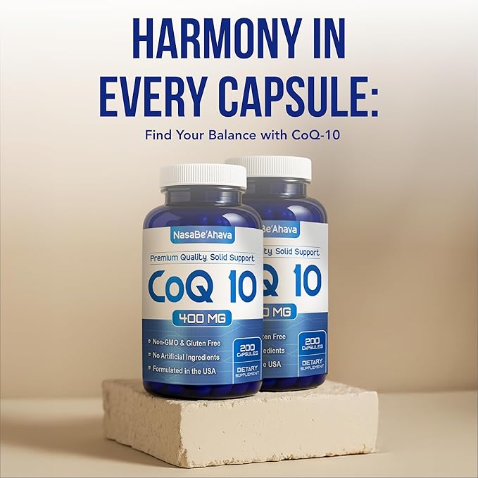 CoQ10 400mg Capsules | Vegan Friendly Coenzyme Q10 400mg per Serving from Easy Absorption Ubiquinone Supplement for Skin Heart and Energy Support | Made in the USA in cGMP Facilities (2 Pack)