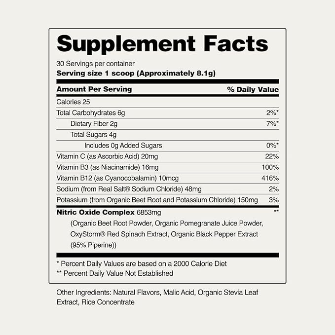 Snap Supplements USDA Organic Beet Root Powder, 3-in-1 Nitric Oxide Supplement, Support Healthy Blood Pressure and Blood Circulation, 250g (30 Servings (Pack of 1), Mixed Berry)