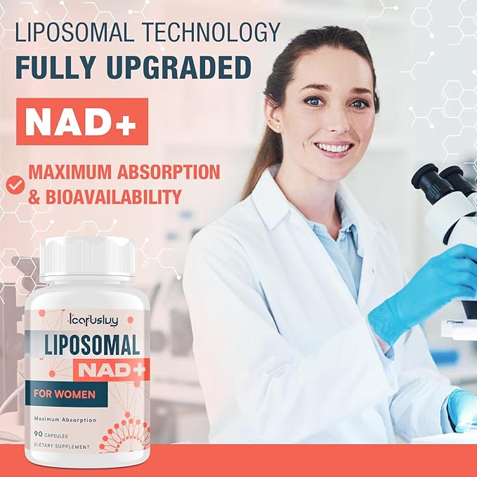 2000MG Liposomal NAD+ for Women, NAD+ Supplement, with Ashwagandha, Maca, Black Cohosh & Ginkgo Biloba, Max Absorption, NAD Plus - Menopause, Cognitive Clarity, Energy, Aging Defense, 180 Capsules