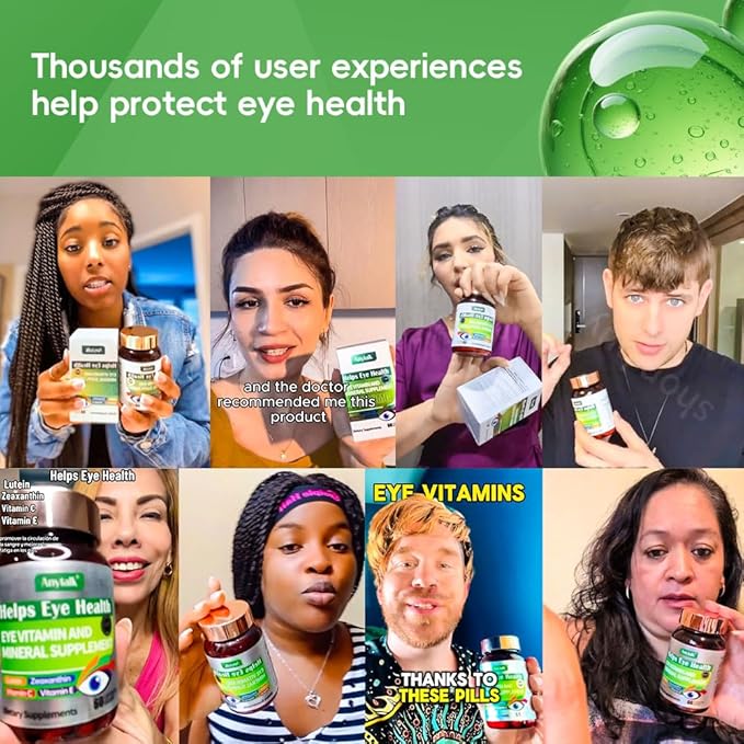 Lutein Eye Vitamins - Eye Health Supplements for Macular Pigment & Dry Eye, Contains Lutein, Zeaxanthin, Zinc, Omega-3, Vitamins C & E to Adult Support Healthy Vision (90 Capsules)