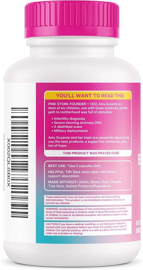 Pink Stork Birth Control Cleanse to Support Hormone Balance, with Chaste Tree Berry (Vitex), Magnesium, and Selenium, Period Support for Conception, Fertility Supplements for Women - 60 Capsules