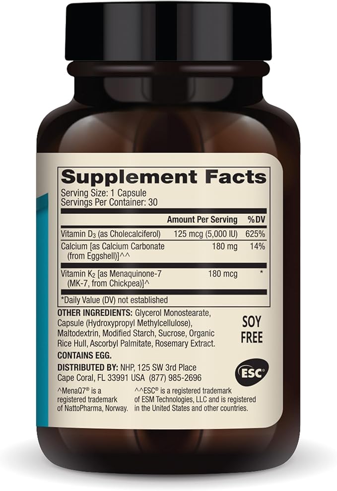 Dr. Mercola Calcium with Vitamins D3 & K2 - Supports Bone & Heart Health* - Calcium with Vitamins D3 & K2 - Eggshell-Derived - Non-GMO, Gluten-Free & Soy Free - 30 Capsules (30 Servings)