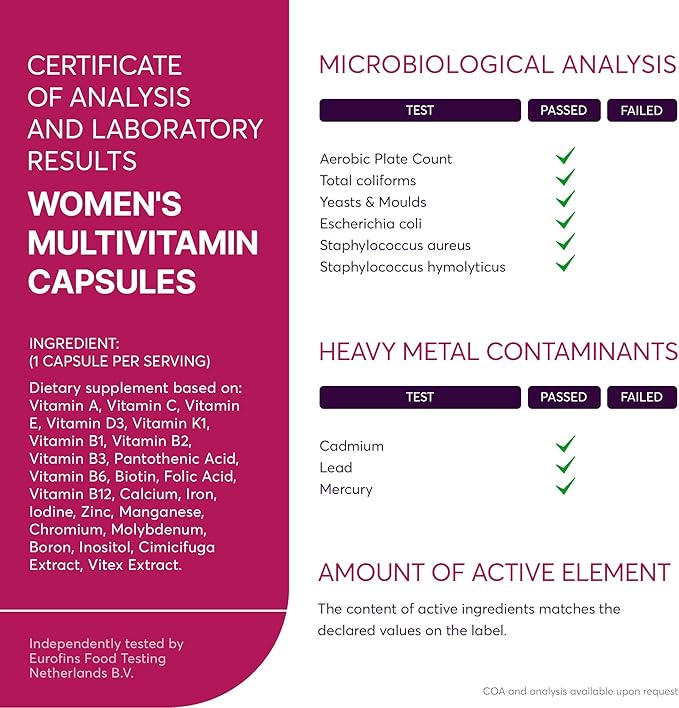 Multivitamin Supplement for Women | Complete Complex with Vitamin A, C, D, E, B12, Zinc & More | Hair, Skin & Nail Beauty Vitamins | Reproductive, Activity & Immune Support Supplement | 60 Capsules