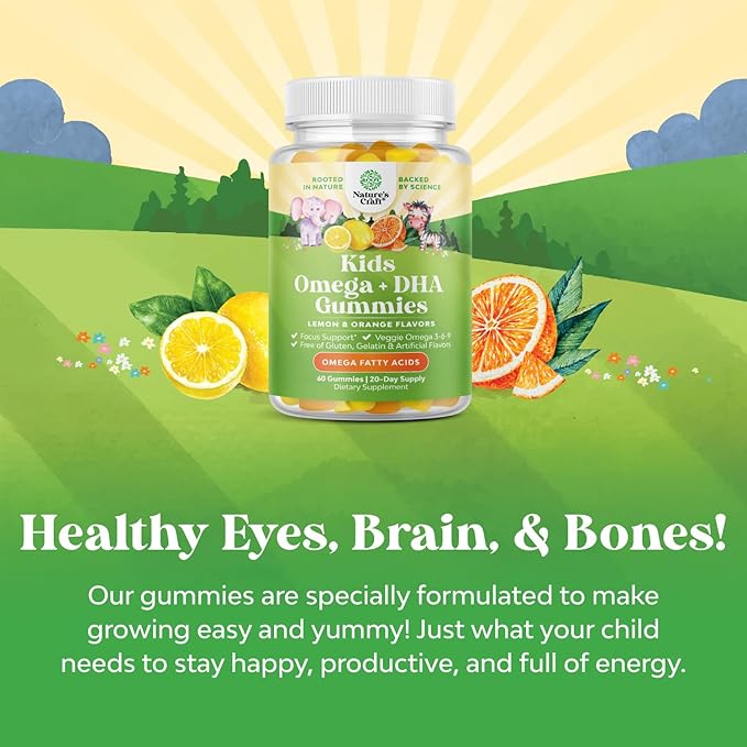 Bundle of Omega 3 Gummies for Kids, Tasty & Delicious and Liquid Multivitamin for Kids Immunity Support - Perfect DHA Omega 3,6,9 Gummies - Liquid Multivitamin Drops with DHA for Kids