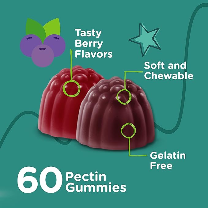 Probiotic Gummies for Kids Plus Prebiotics Fiber - 2 Billion CFUs - Digestive Health,Gut Health, Constipation Relief for Kids Support - Vegan, Gelatin Free - Chewable Probiotic Berry Flavored Gummy