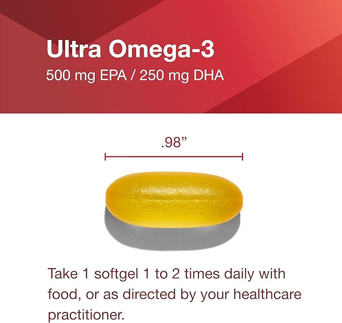 PROTOCOL FOR LIFE BALANCE Ultra Omega-3-500mg EPA & 250mg DHA - Fish Oil for Brain Support Heart & Nervous System Health - EPA DHA Omega Supplement - Non-GMO & Halal - 90 Softgels