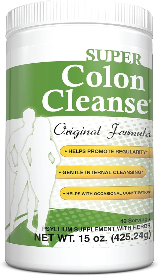 Health Plus Super Colon Cleanse Original Formula (1990-2025), 15 oz Powder, 42 Servings - Natural Detox, Digestive Support, Constipation Relief & Gentle Gut Cleanse