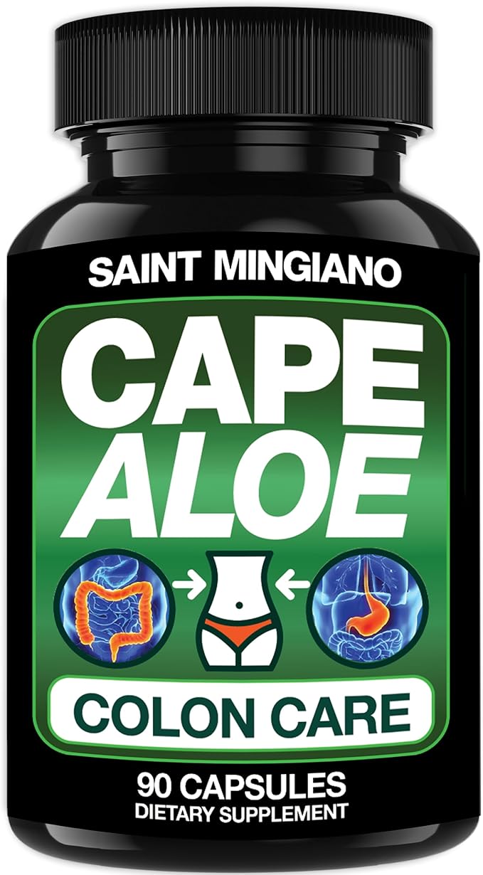 Cape Aloe Vera Capsules - Colon Cleanse, Detox & Flush - 90 Capsules. Gentle Constipation Relief and Bowel Movement Acting as Natural Herbal Laxative - Supports Bowel Movements for Digestive Health