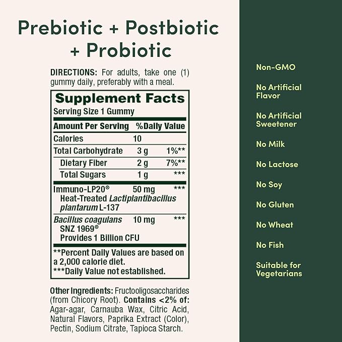 Nature’s Bounty Pre + Pro + Postbiotic Gummies for Digestive Health, Immune Support - Probiotic Gummies for Gut Health, Tropical Mango Flavor, 30 Ct