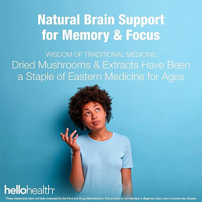 Happy Brain Mushroom Complex Nootropics Brain Support Supplement, 10 Mushroom Supplement: Lions Mane, Turkey Tail, Red Reishi, Shiitake Mushrooms for Improved Clarity, Energy, Immune Support 60ct. 2pk