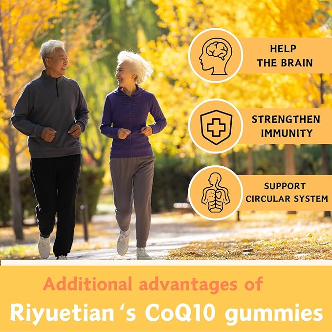 Extra Strength CoQ10 Supplements for Women & Men - CoQ10 Gummies Antioxidant for Heart Health Support - Orange Flavored - ubiquinol CoQ10 Gummies - Vegan - 1 Pack