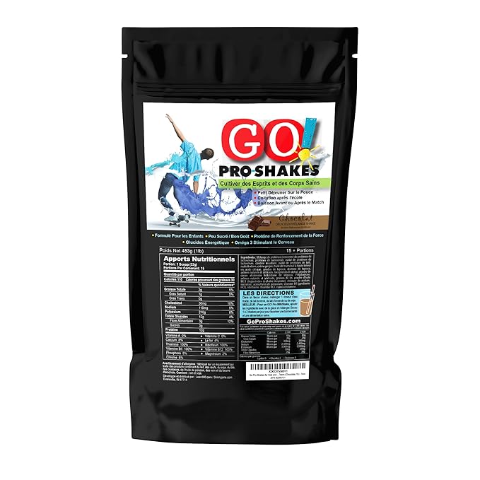 GO! Pro Shakes | Great Tasting Protein Powder Smoothie for Kids Teens | Growth Strength | Healthy Snack | Digestive Enzymes | No Added Sugar | Rich Delicious Taste | Nutrition Sports | Chocolate