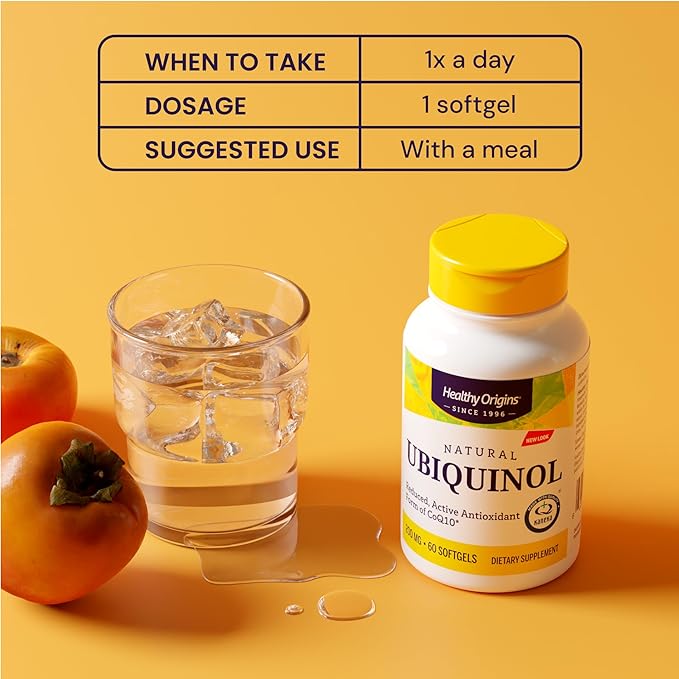 Healthy Origins Ubiquinol (Active Form of CoQ10), 200 mg - Ubiquinol Supplements for Heart Health & Antioxidant Support - Gluten-Free & Non-GMO Supplement - 30 Softgels