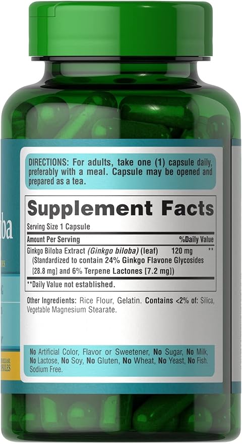 Puritans Pride Ginkgo Biloba Standardized Extract 120 Mg, 200 Count