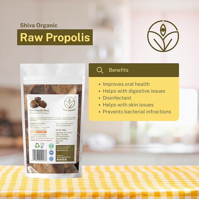 Raw Propolis Block, Raw & Unprocessed Propolis Block (1000, Grams)