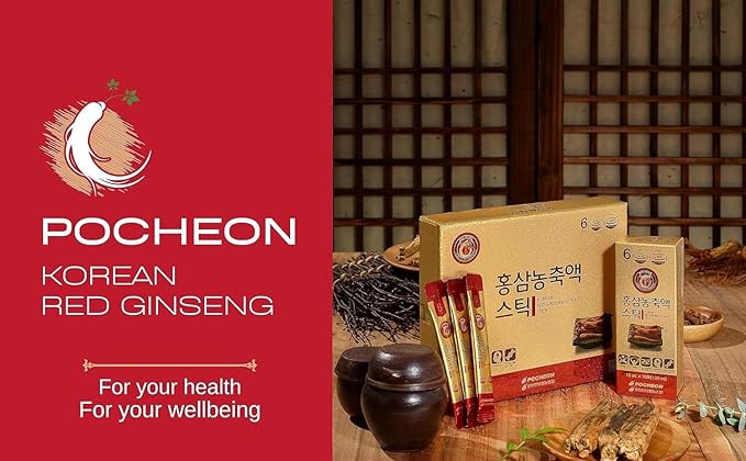 POCHEON KOREAN RED GINSENG Extract Stick, 30% Ginseng Extract, Single Serving Packs - 30 Sticks (10ml x 30), Natural Immune Support